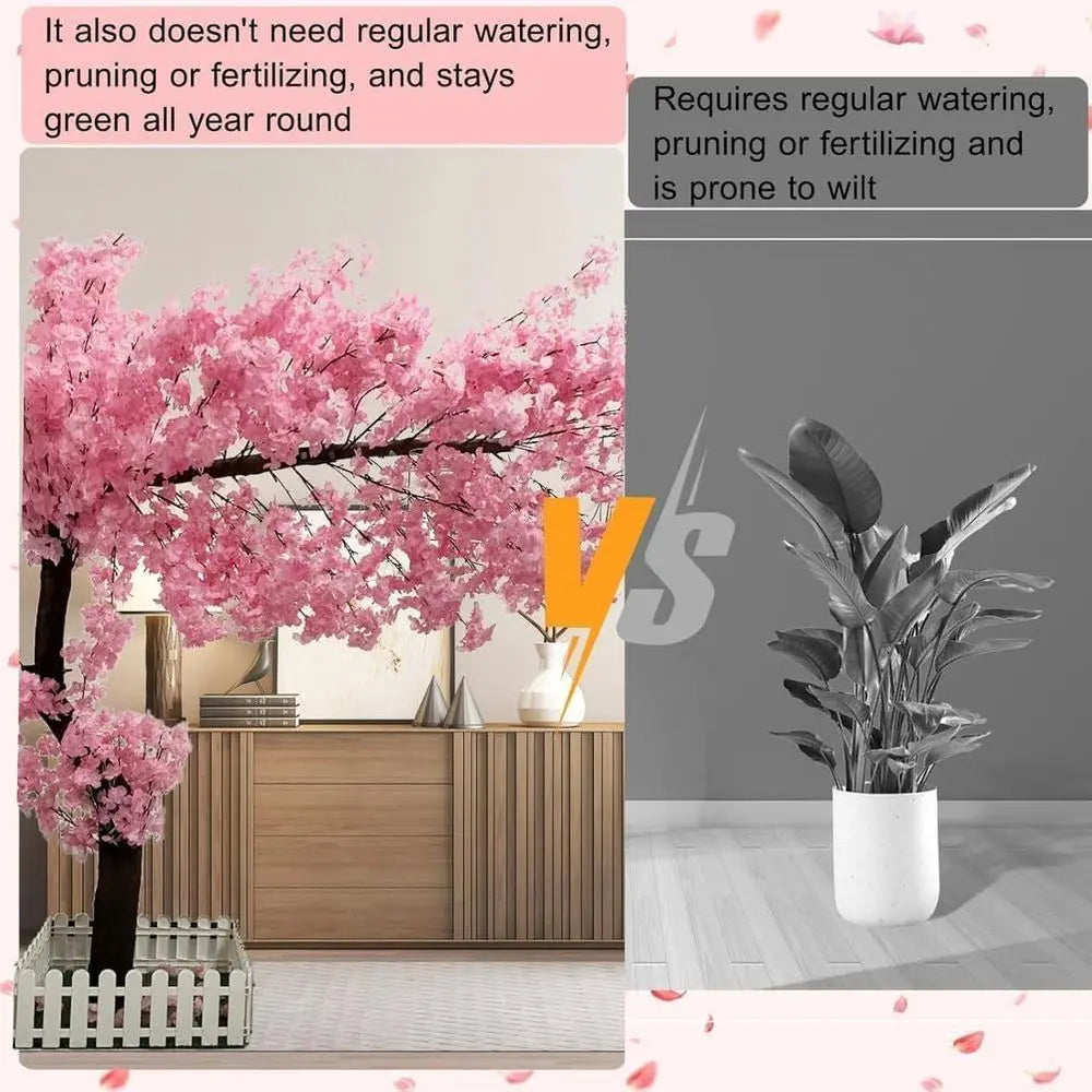 Artificial Cherry Blossom Tree for Wishes, Ideal for Weddings and Parties, Indoor/Outdoor Decor (5.9ft/4.9ft)