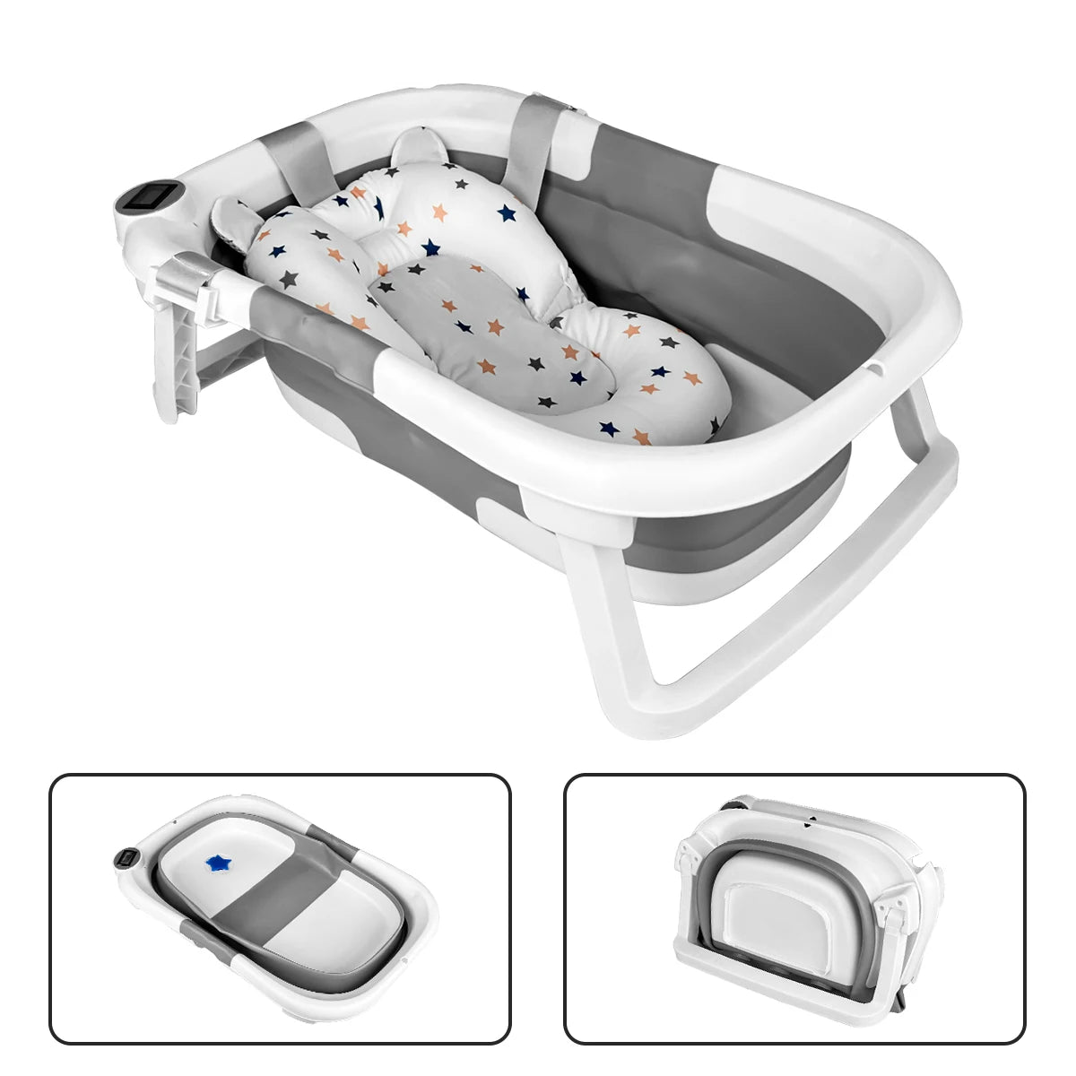 Hign Concerned Foldable Baby Bath Tub With Thermometer