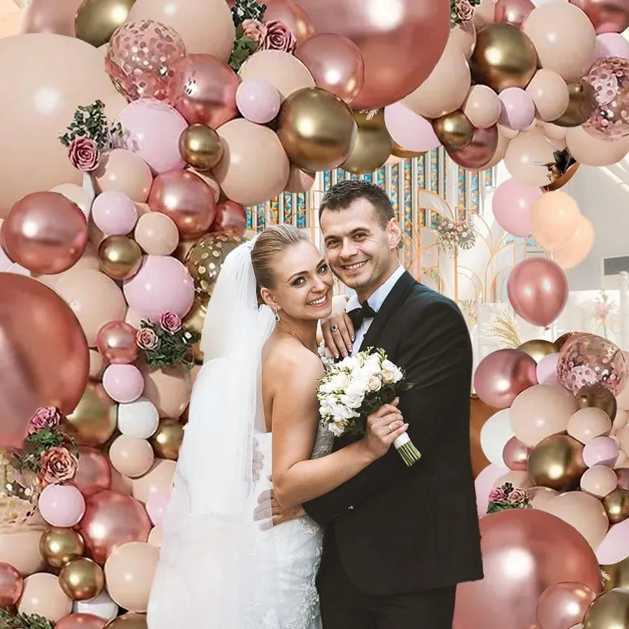 Rose Gold Pink Balloon Garland Kit for Bridal Shower Wedding Party Decor Pastel Pink Baby Shower Princess Theme
