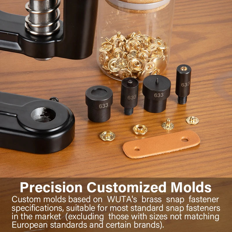 WUTA Hand Press Button Installation Machine Manual Press Grommet Eyelet Installer Tools Snap Fastener Metal Mold Mute Craft Tool