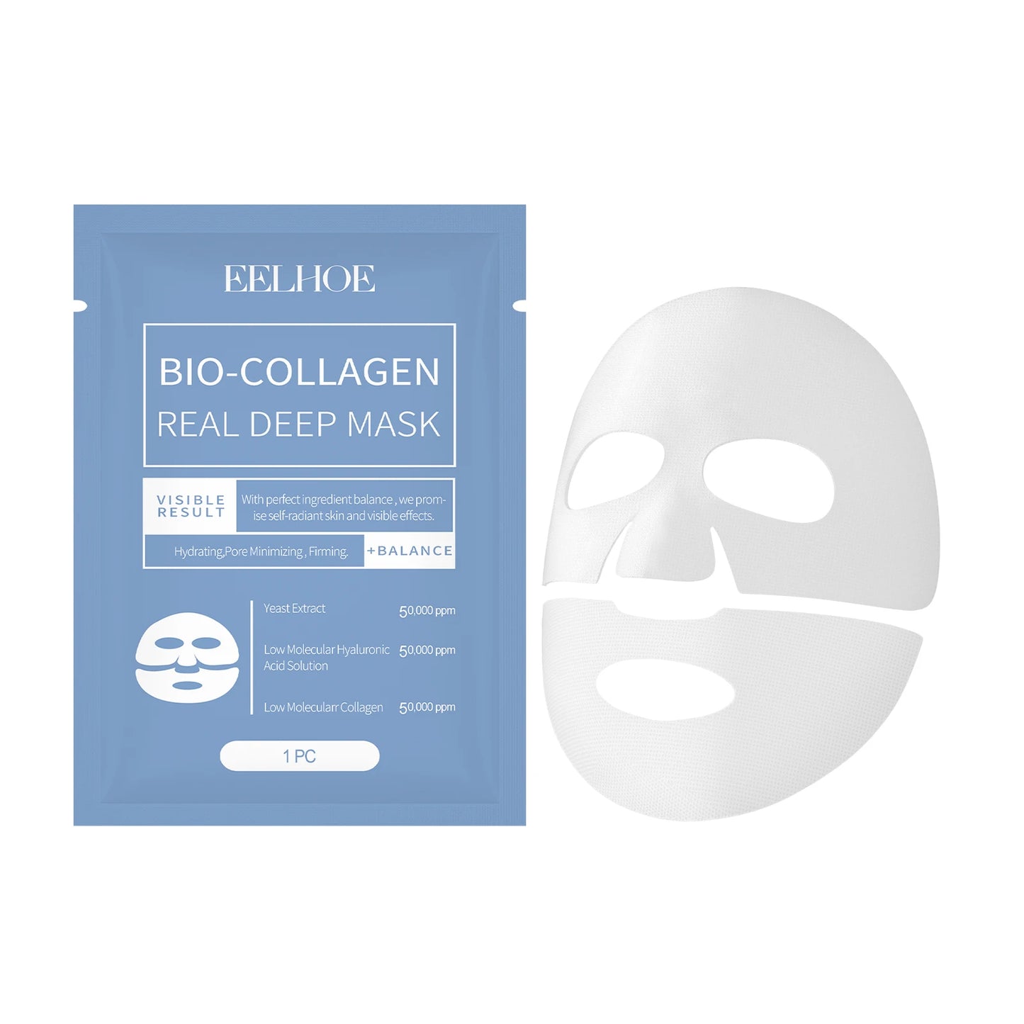 EELHOE Collagen Face Mask Hyaluronic acid Lifting Rejuvenation Shrink Pores Moisturizing Refreshing Brightening Face Skin Care
