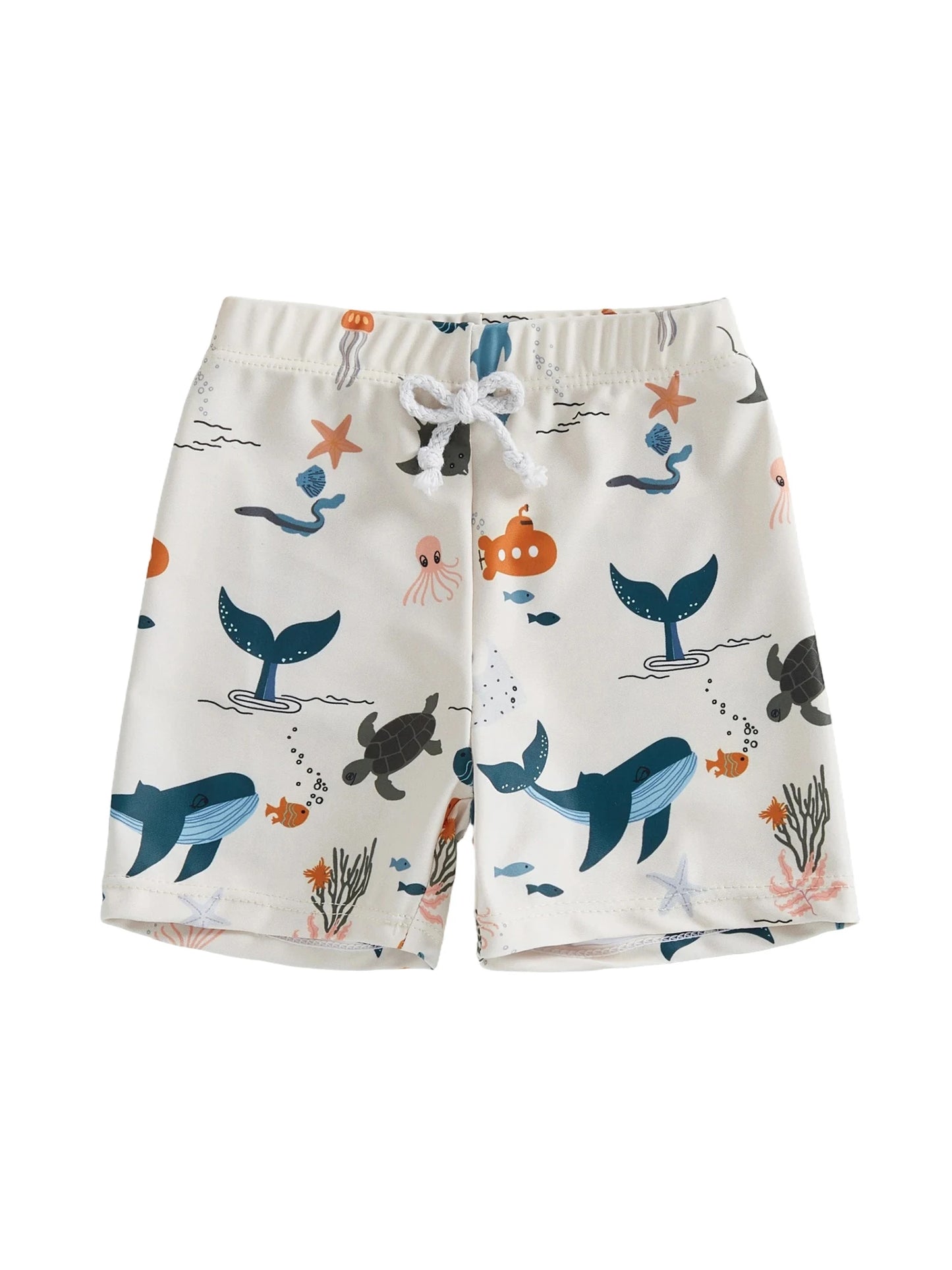 Kids Shark Print Quick Dry Swim Shorts For Summer Beachwear