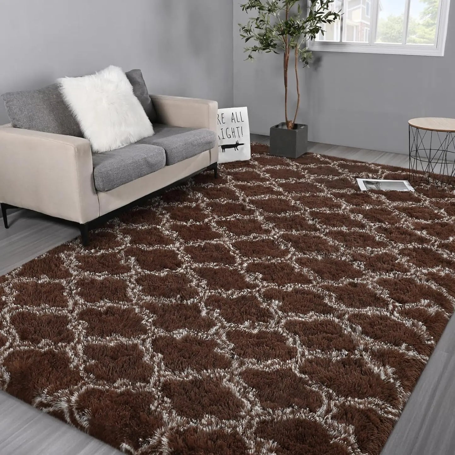 KilimHign Large Shag Area Rug For Bedroom Plush Non Slip