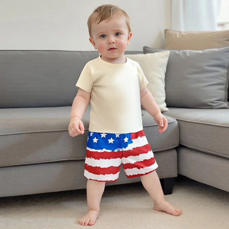 Independence Day Boys Swim Trunks Stars and Stripes