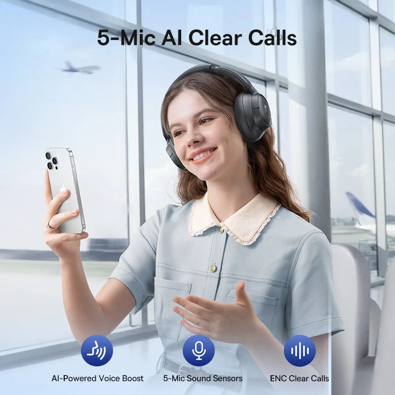 Baseus Adaptive Hybrid Noise Cancelling Headphones With Hi Res LDAC Audio