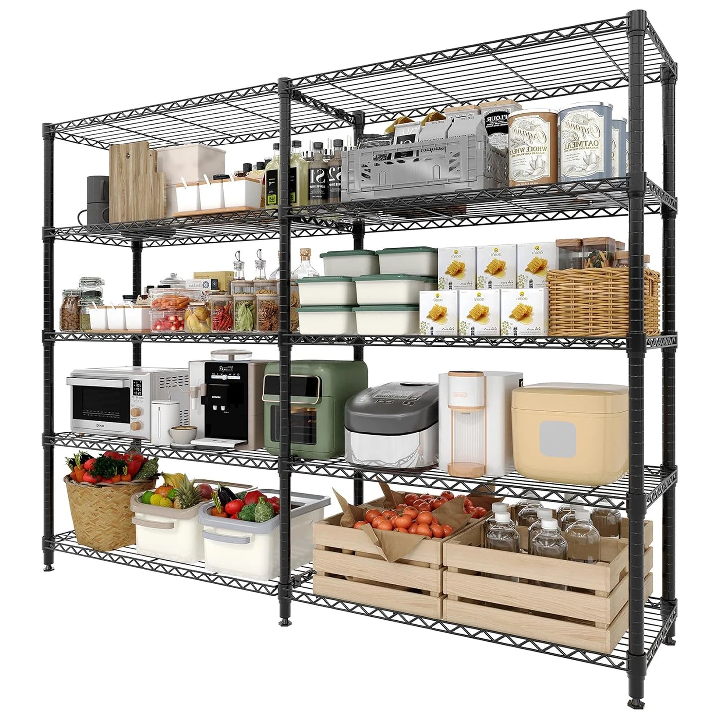TWISTER.CK Heavy Duty Storage Shelves Four Tier Metal Unit