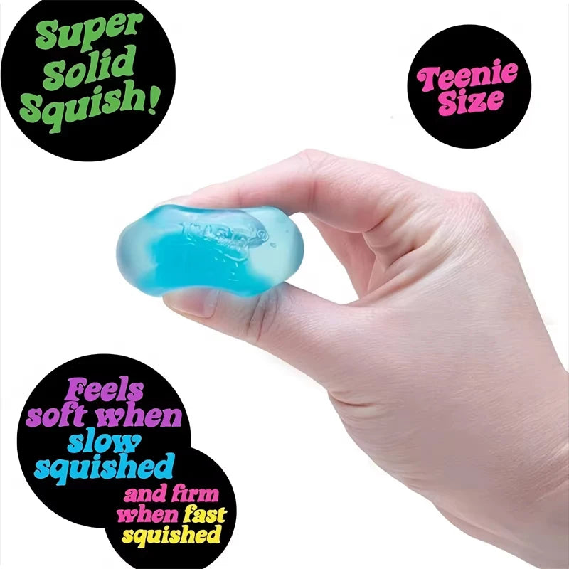 Glittery Waterdrop Shaped Squishy Sensory Toy For Stress Relief