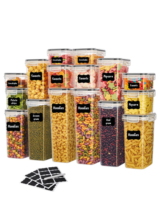 30pcs, Storage and Organization, Labeled and Marked Airtight Food Storage Containers and Condiment Jars - Keep Grains, Flour