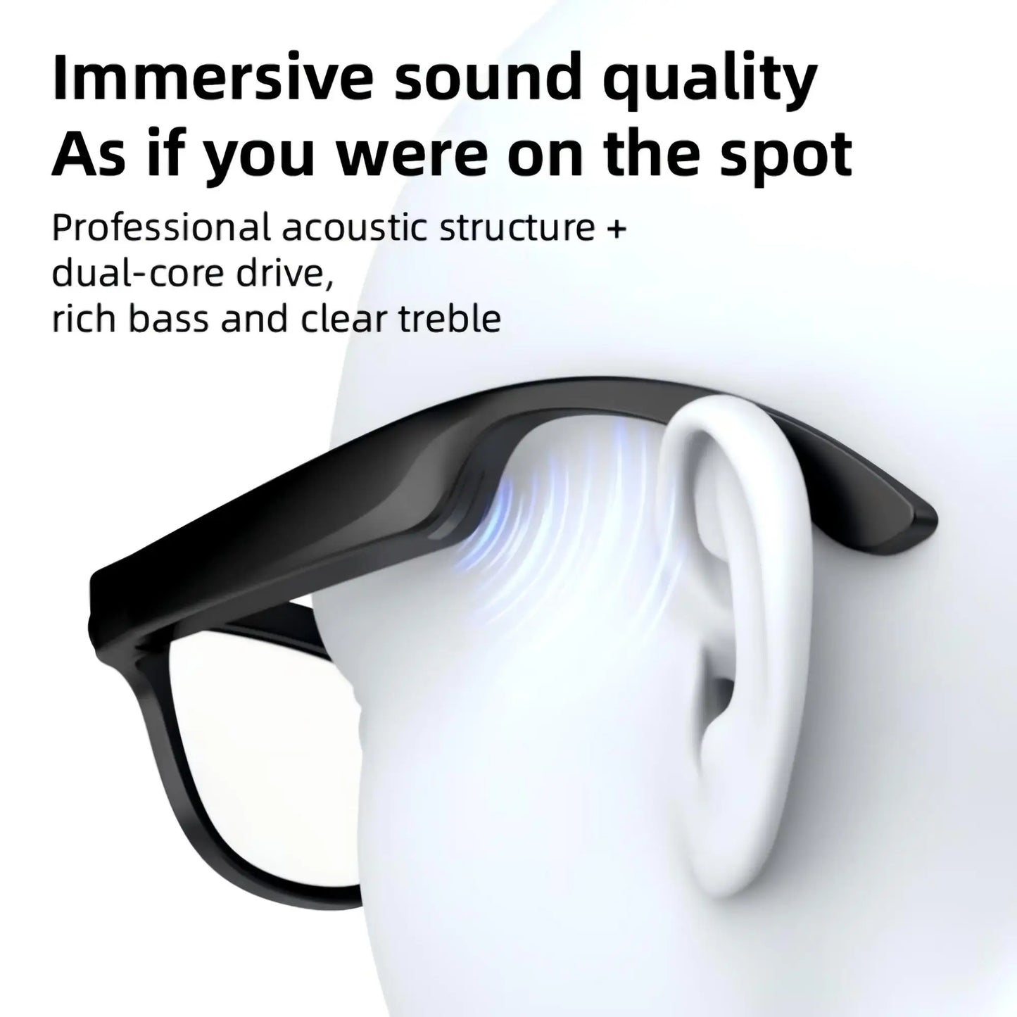 Giinova Smart Camera Glasses Dual Microphones Real Time Translation