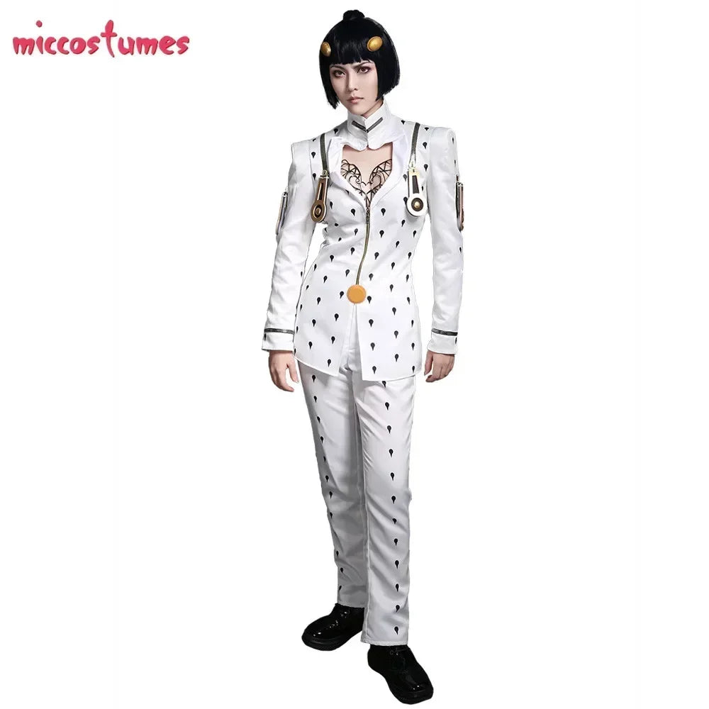 Miccostumes Mens Golden Wind Bruno Cosplay Costume Top And Pants Full Set For Halloween
