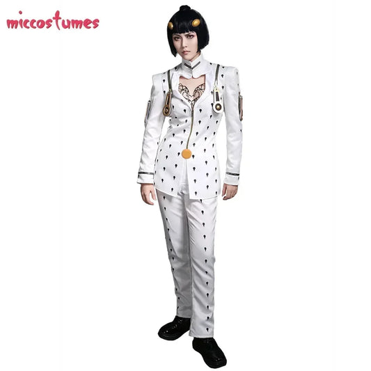 Miccostumes Mens Golden Wind Bruno Cosplay Costume Top And Pants Full Set For Halloween