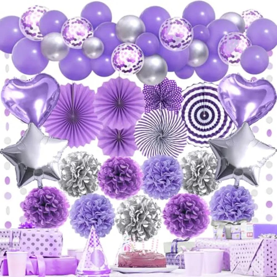 Party Decorations, Paper Pompom Balloon Garland Party Supplies for Women Girl Party Birthday Valentine's Day Baby Shower Bachel