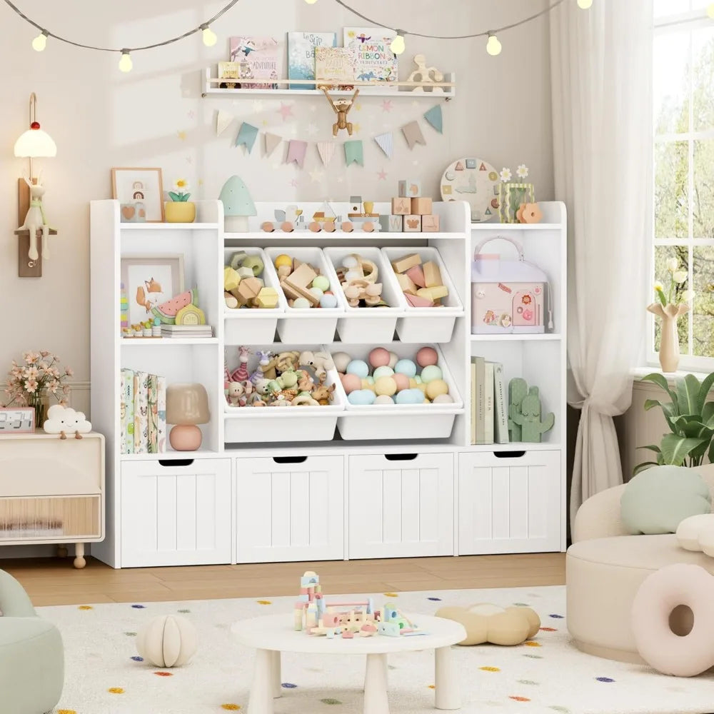 Angduo Toy Storage Organizer With 6 Bins And 4 Drawers