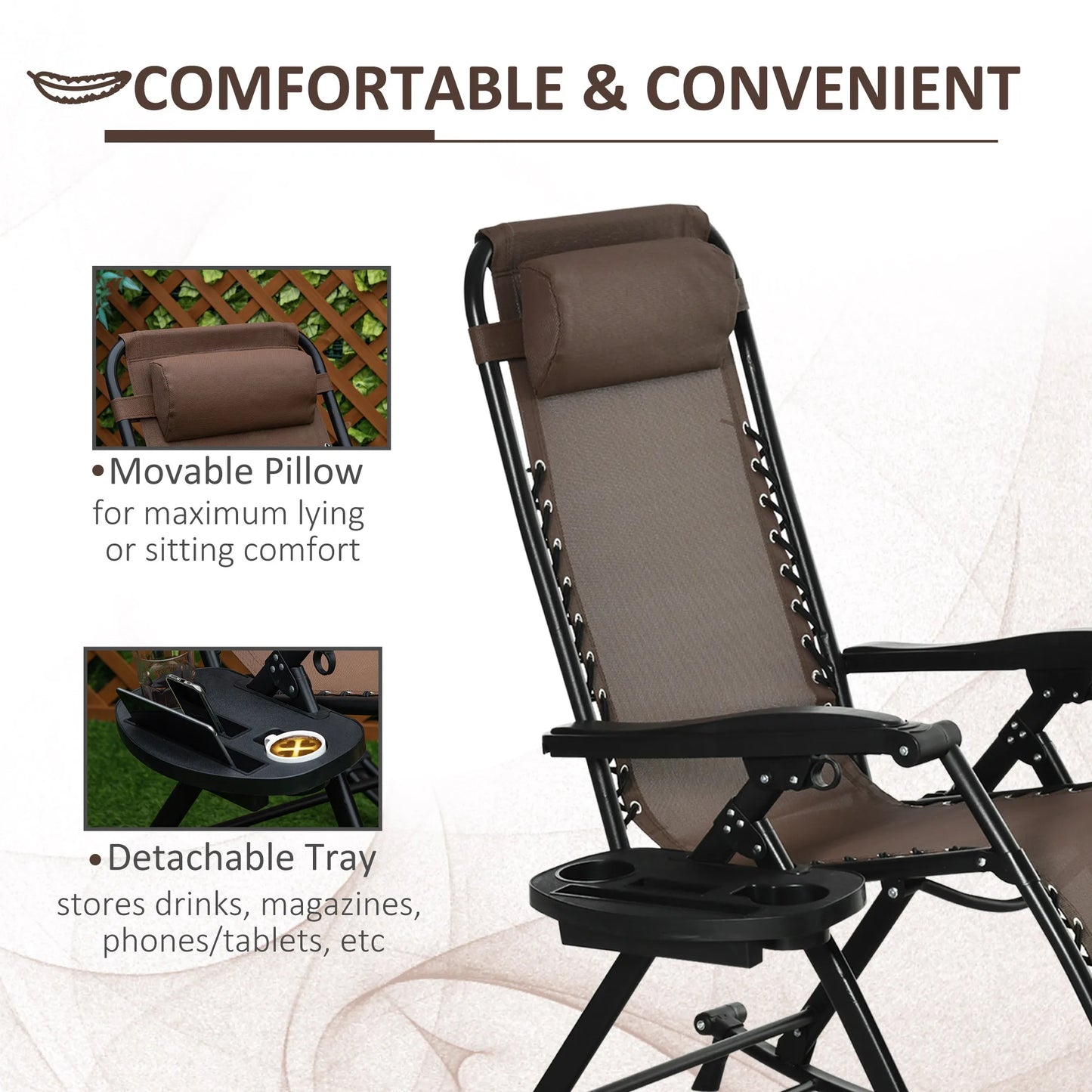 Outsunny Zero Gravity Reclining Rocking Chair Folding Lounge