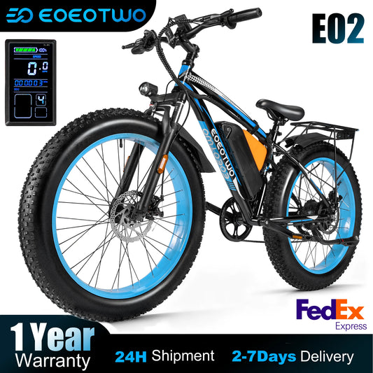 EOEOTWO Electric Fat Tire Bike 1500W Peak 960Wh Battery 30MPH
