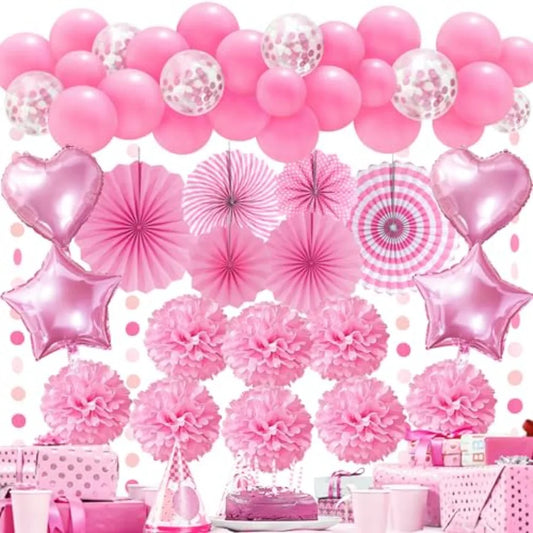 Party Decorations, Paper Pompom Balloon Garland Party Supplies for Women Girl Party Birthday Valentine's Day Baby Shower Bachel