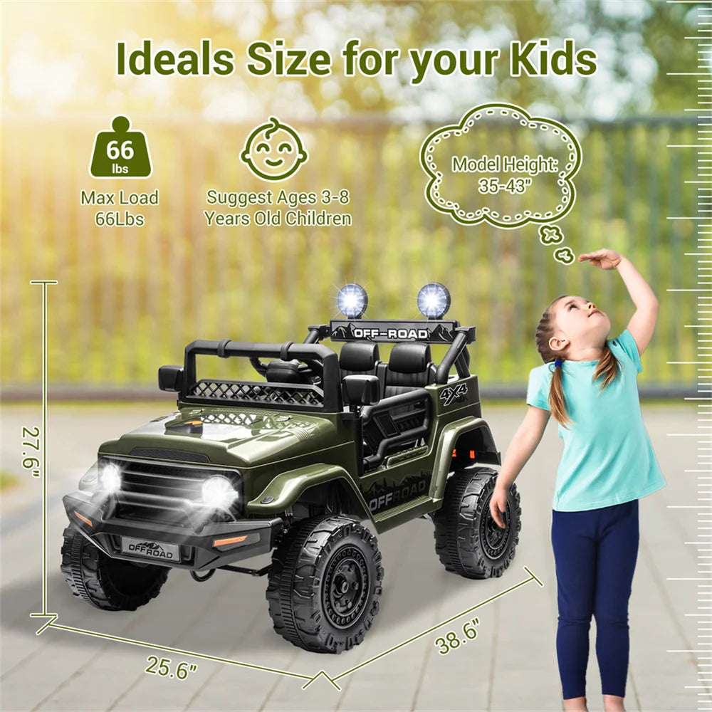 Ride On Kids 12V 2Seater Remote Control Electric Toy Truck