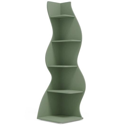 Tribesigns Corner Shelf Modern 5 Tier Wall Corner Bookshelf Stylish Corner Small Bookcase Storage Rack Plant Stand