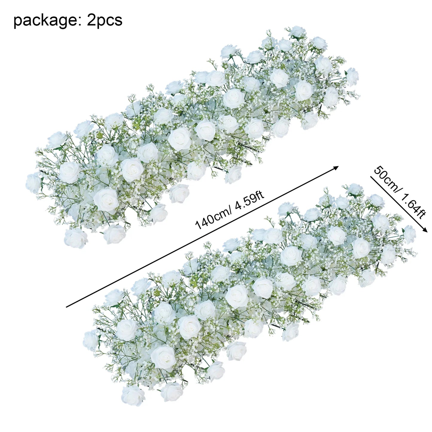 Angela Artificial Rose Baby Breath Wedding Floral Backdrop Decor