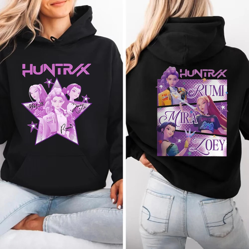 MINISOCN Kpop Demon Hunters Hoodie Pullover Sweatshirt