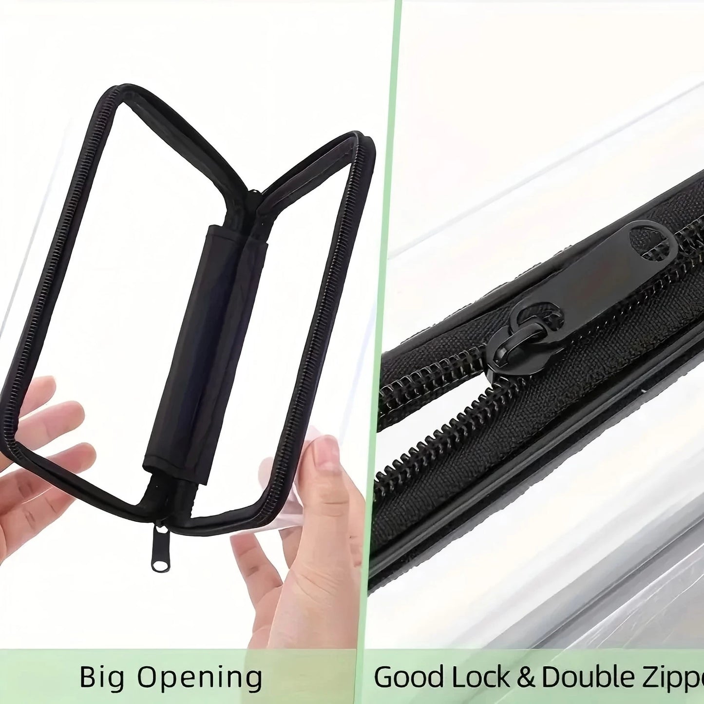 NONECN 3 Pack Zippered Transparent Organizer Bags Travel Case