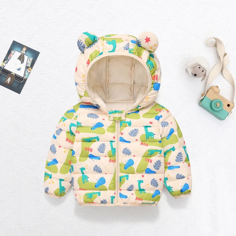 Guangdong Cartoon Kids Hooded Down Jacket Unisex Winter