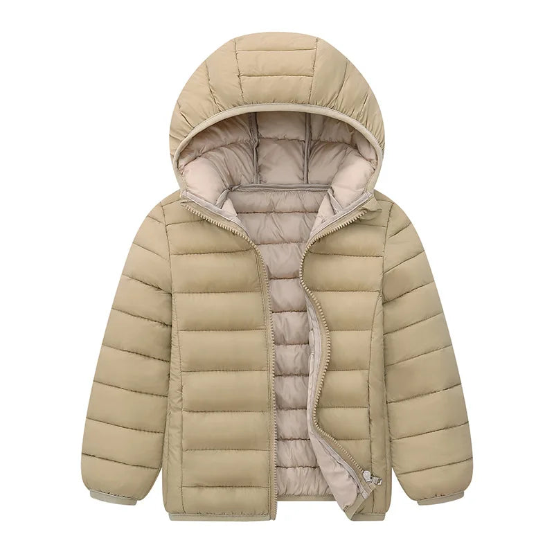 BOTEZAICN Kids Hooded Down Jacket Winter Outerwear Zipper Coat