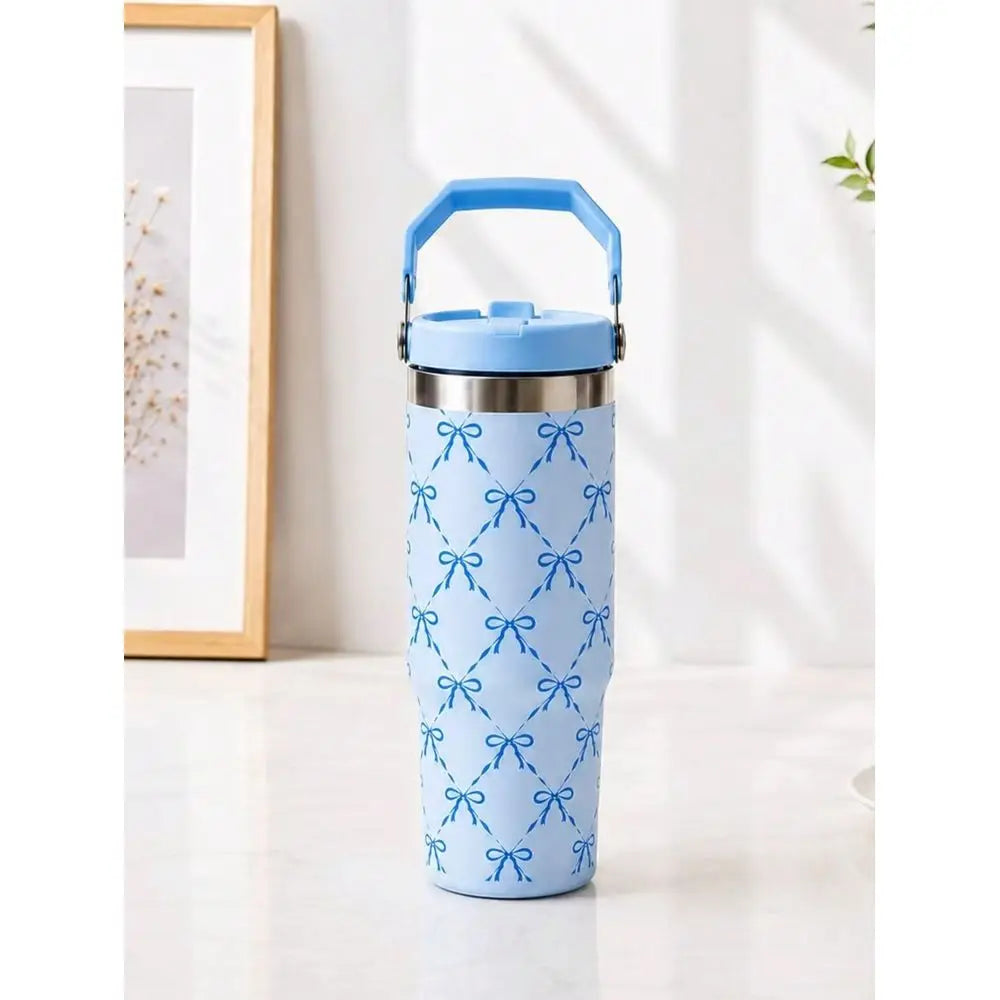 Stainless Steel Vacuum Insulated Tumbler With Handle And Straw