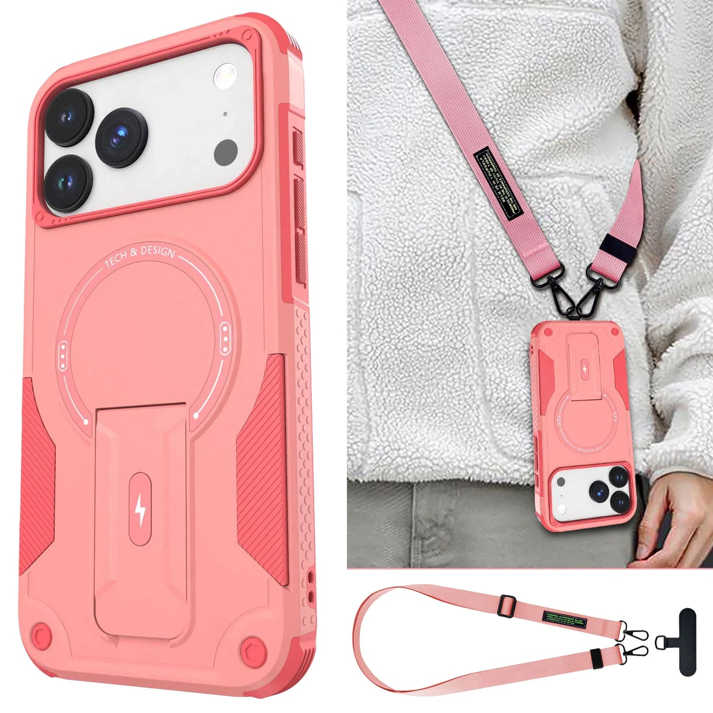 Design iPhone 17 Series Hybrid Rugged Case With Kickstand