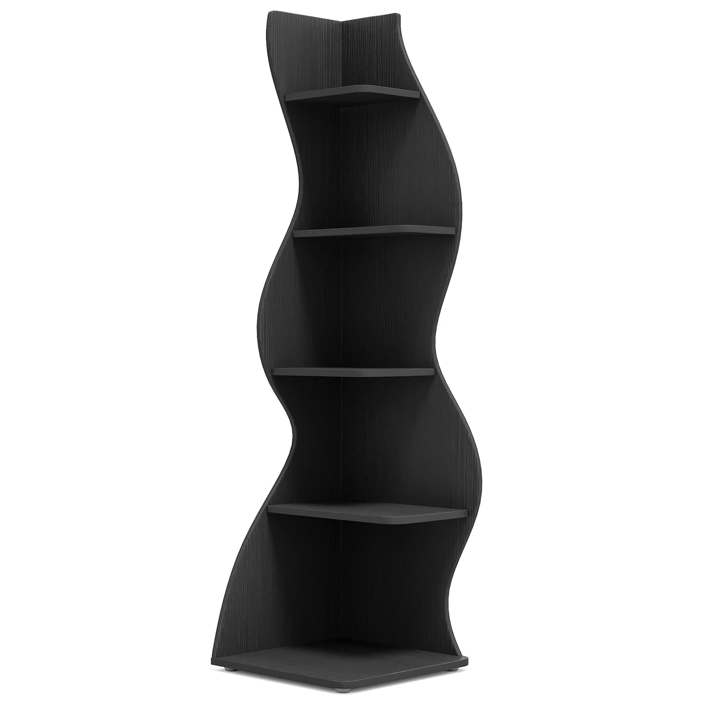 Tribesigns Corner Shelf Modern 5 Tier Wall Corner Bookshelf Stylish Corner Small Bookcase Storage Rack Plant Stand