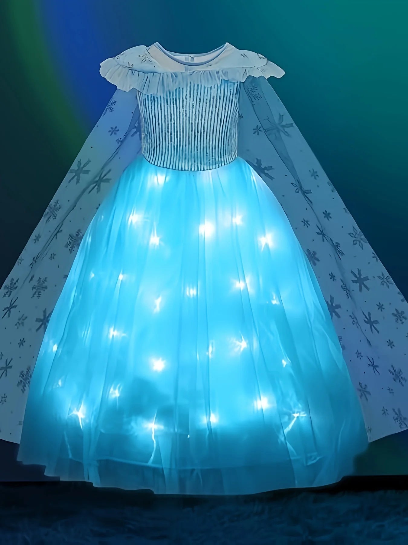 Stunning Frozen Elsa Lights Up Dress For Girls With Light Up Princess Costume Toddler Ankle Length Fairy Tale Gown