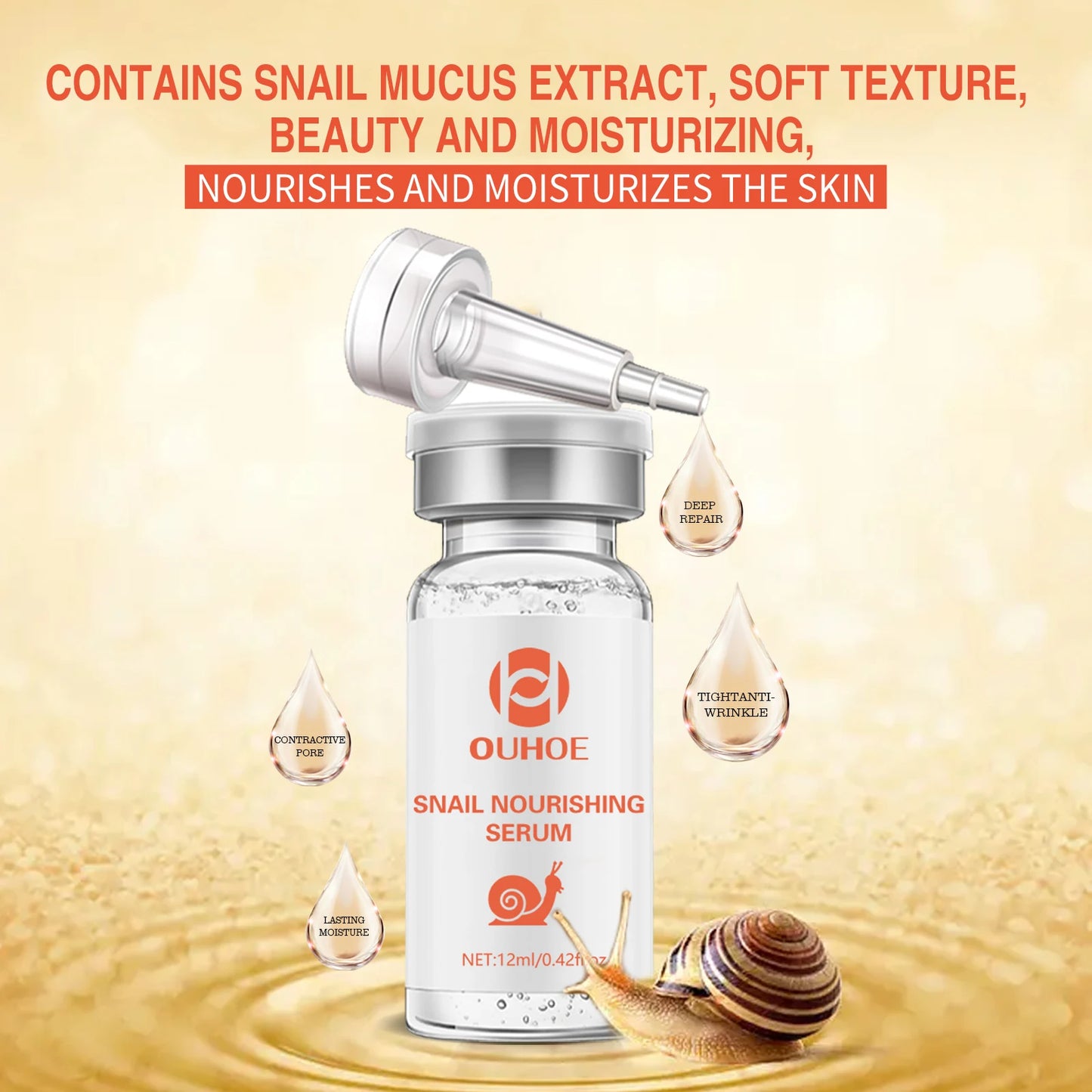 Ouhoe Snail Essence Nourishing Repair Serum For Acne Scars