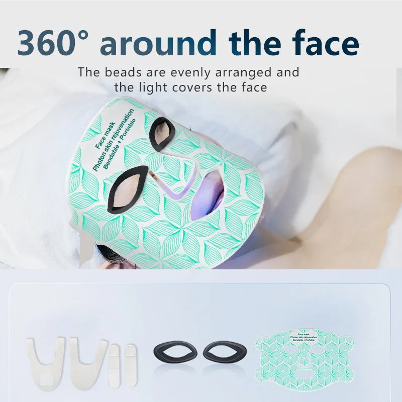 8 Colors LED Face Mask 850NM Near-infrared Red Light Therapy Beauty Mask for Anti-Aging Wrinkle Skin Rejuvenation Home Use