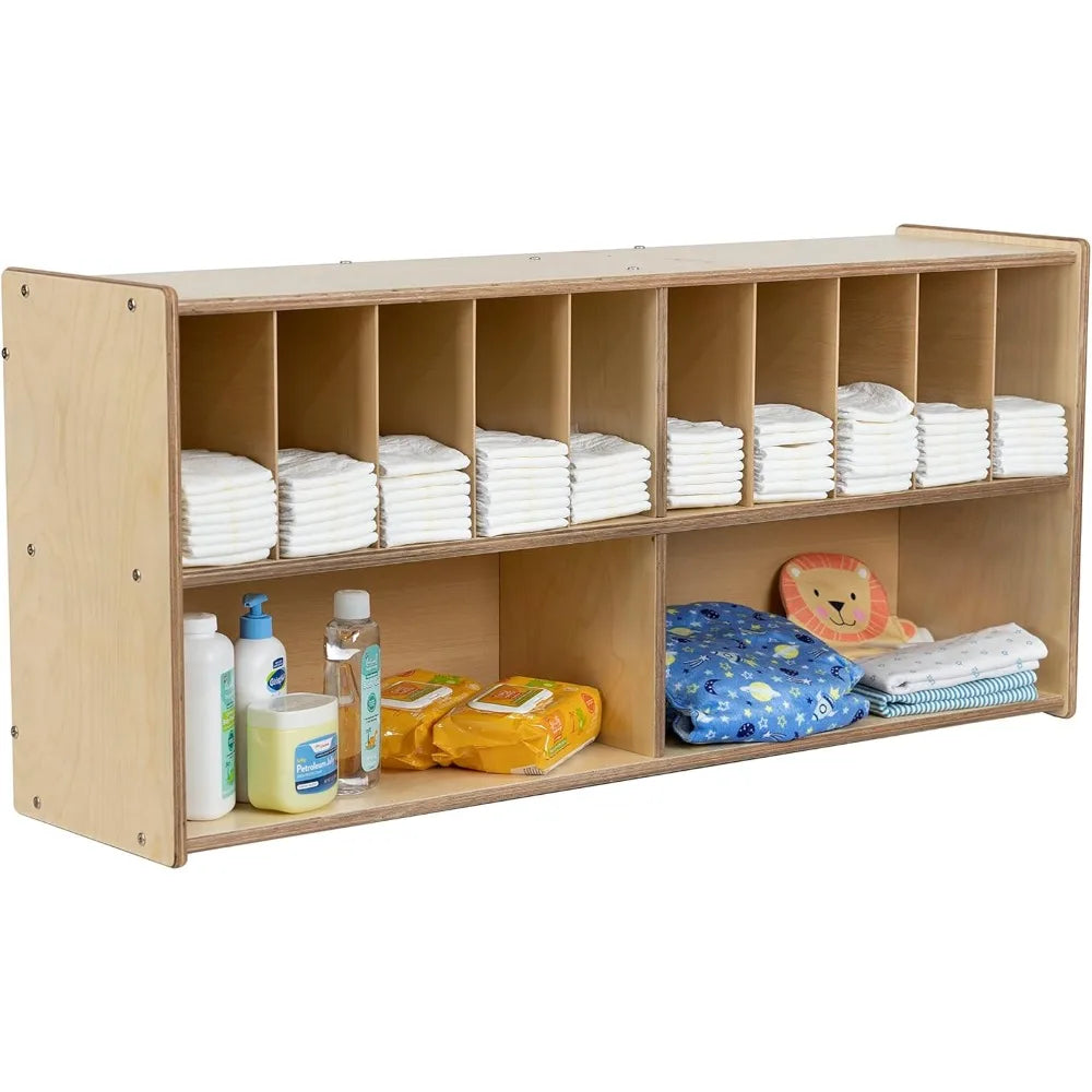 Diaper Storage Organizer Wall Mount Caddy Birch Plywood Nursery Daycare