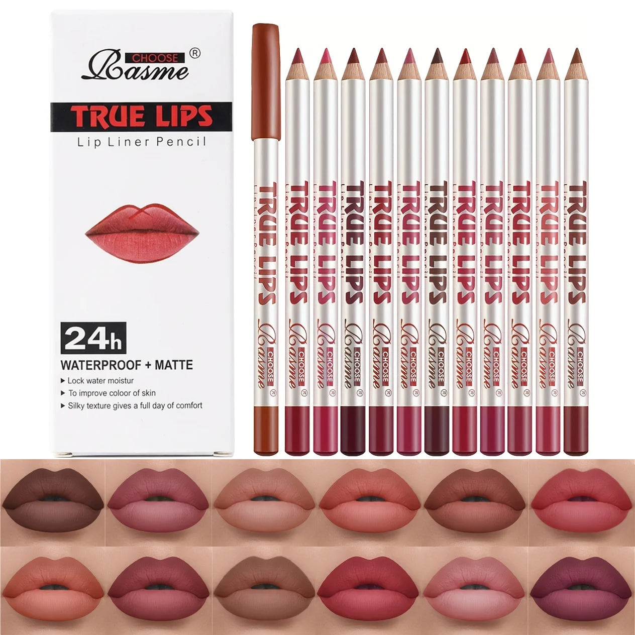 36Color Matte Lip Liner Pencil Set, Long Lasting Waterproof Smooth Lip Liners, Velvet Lip Pencils for Lips Makeup, Nude Red Brown Lip Liner Kit for Women Daily Party Cosmetics