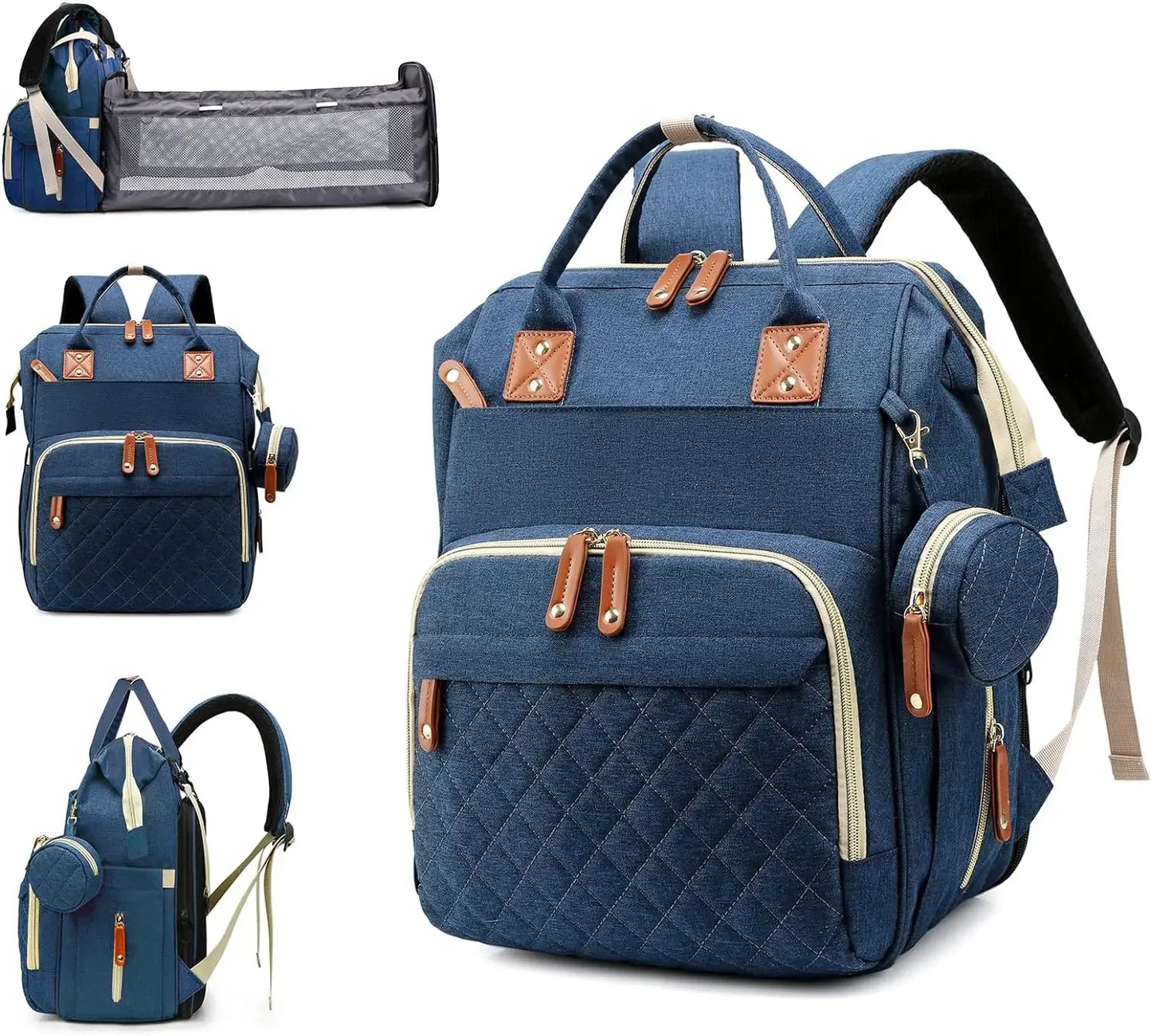 3 In 1 Diaper Bag With Changing Station Backpack For Travel