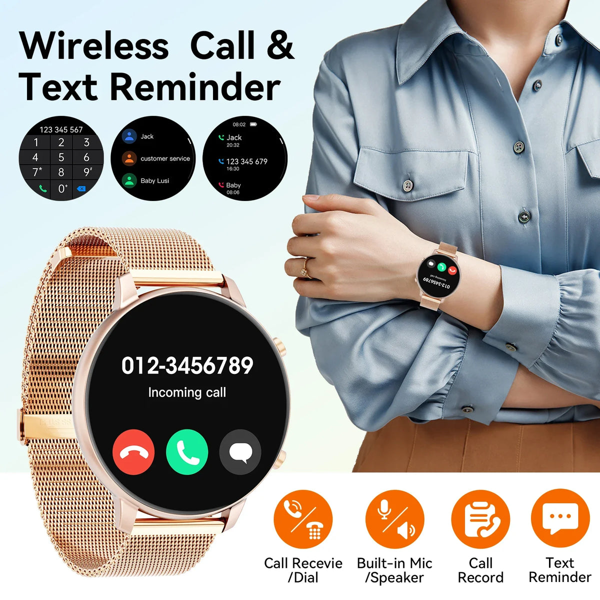 Waterproof Bluetooth Calling Smartwatch With Fitness Heart Rate SpO2 Tracking