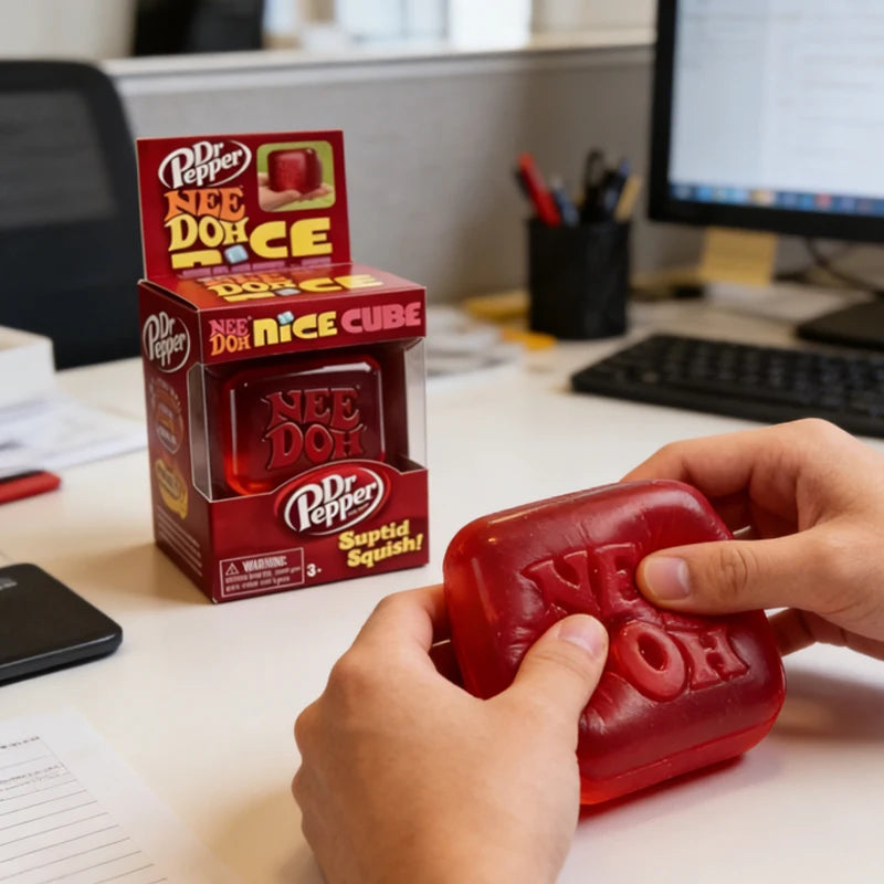 NeeDoh Nice Cube Fidget Squishy for Anxiety Relief and Focus