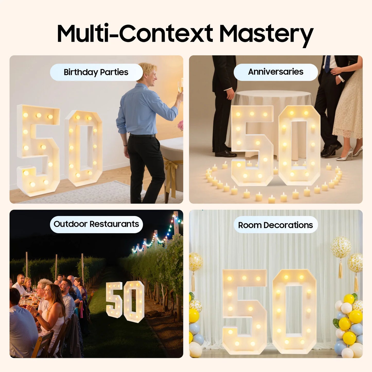 Vintage Marquee Light Up Numbers For Birthday Party Wedding Decor