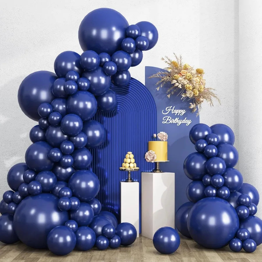 135Pcs Navy Blue Balloons Set for Garland Arch Decorations at Graduation and Birthday Parties 18 12 10 and 5 Inches
