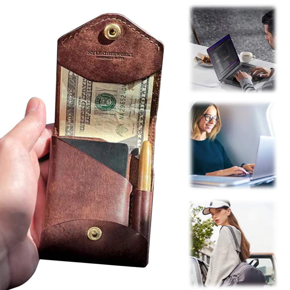 APWIKOGER Money Wallet Bi-Fold ID Card Clip Case With Pen