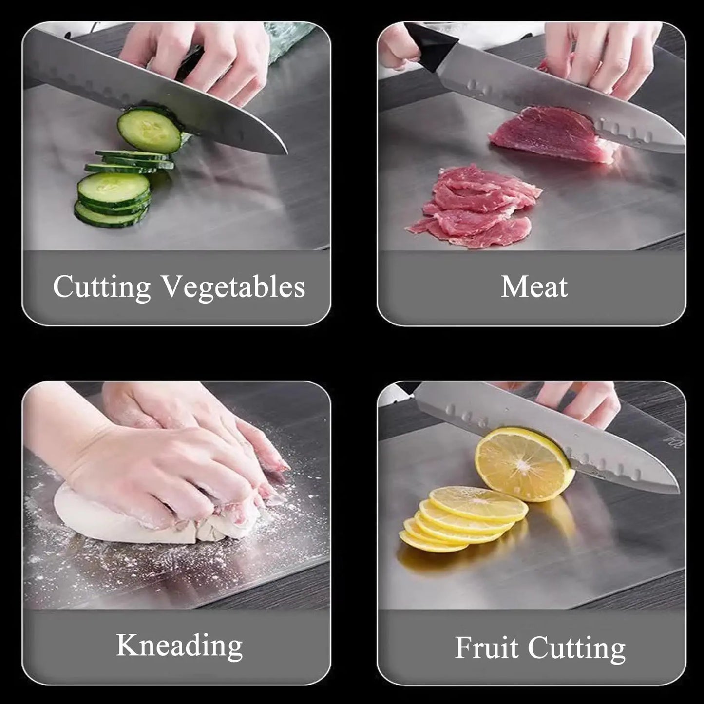 Stainless Steel Cutting Board 304 Double Sided Food Grade Portable