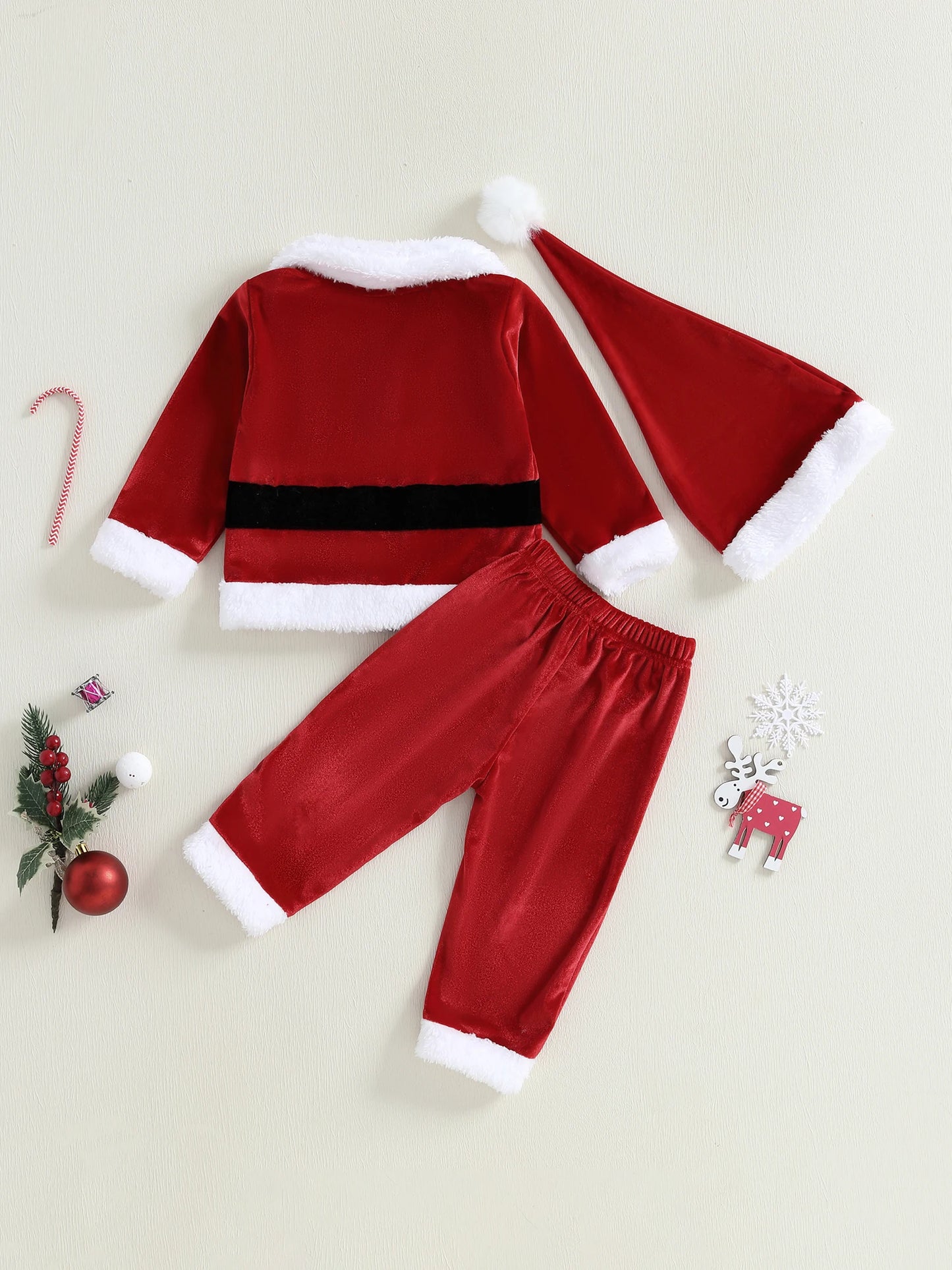 Guangdong Santa Velvet Kids Outfit Reindeer Coat Hat Set