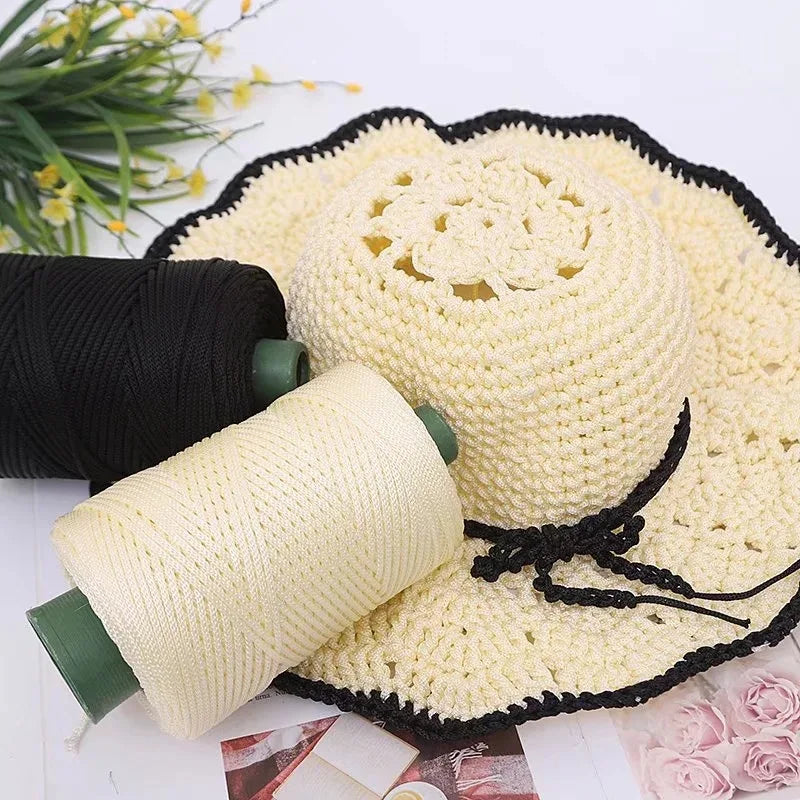 1 Pc 3MM Colorful Crochet Yarn Ice Rope 3mm Thread For DIY Hand Knitting Bag  Sun Hats Shoes Woven DIY Hook Cushion Silk Medium