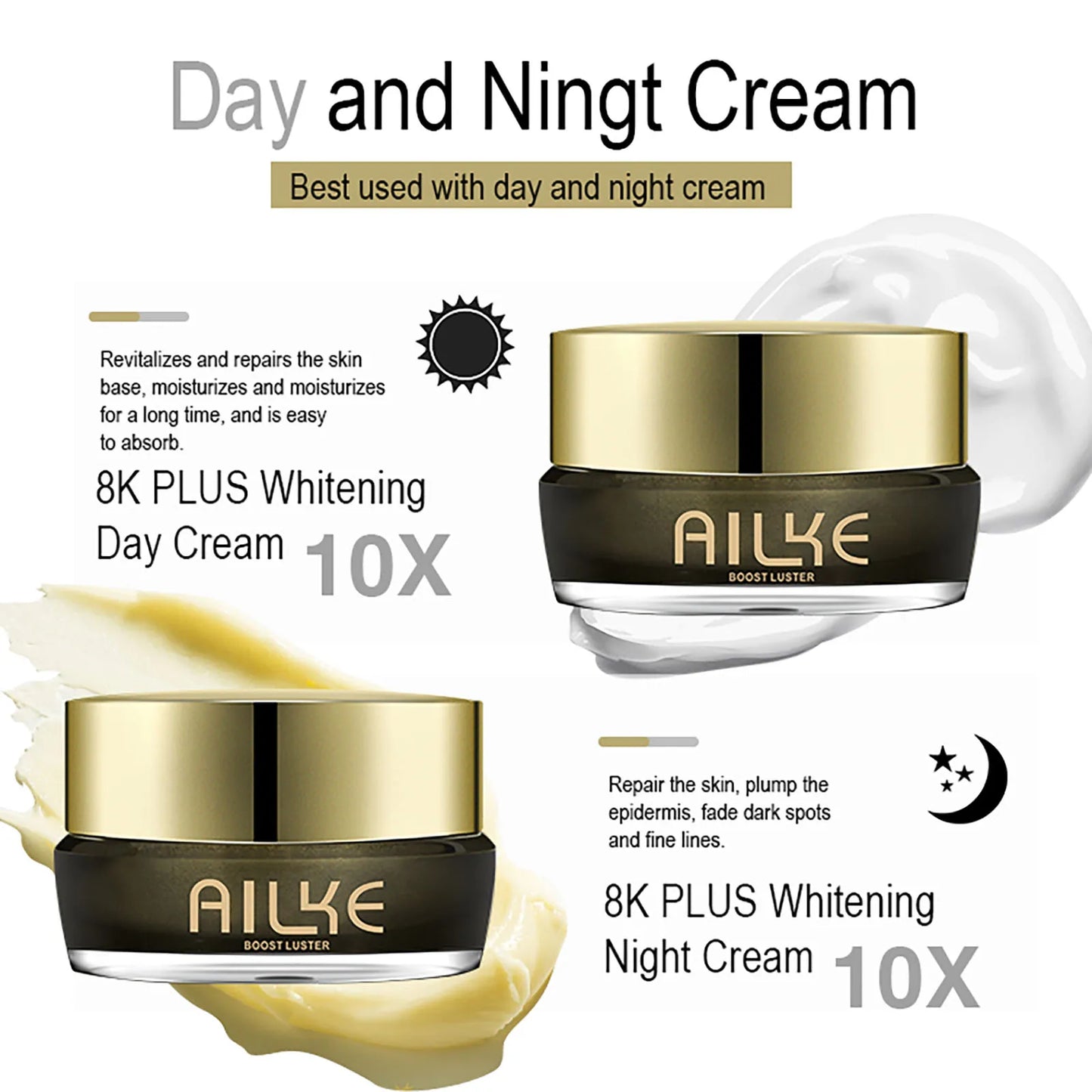AILKE Whitening Face Cream Collagen Glutathione For All Skin Types