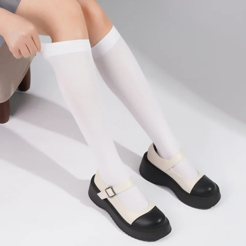 Velvet Knee High Socks For Women Lolita Style Cosplay