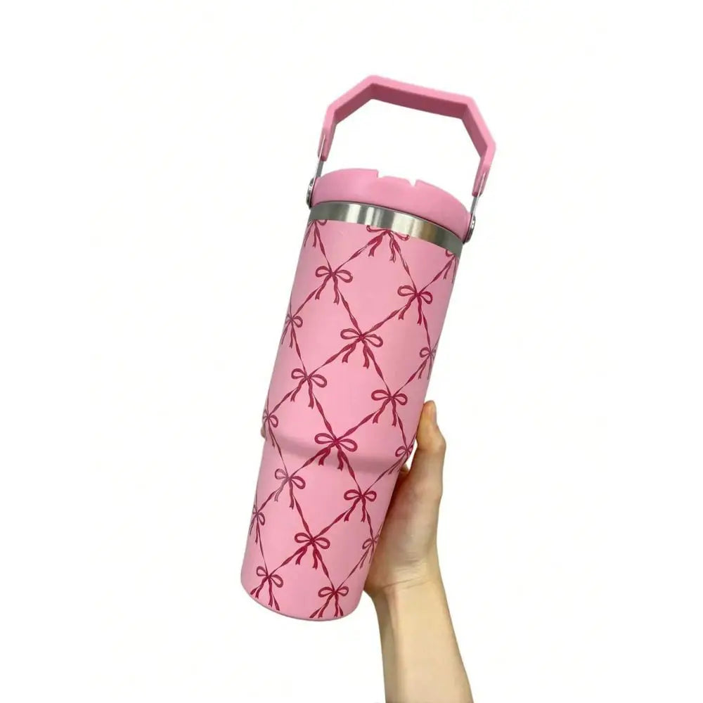 Stainless Steel Vacuum Insulated Tumbler With Handle And Straw
