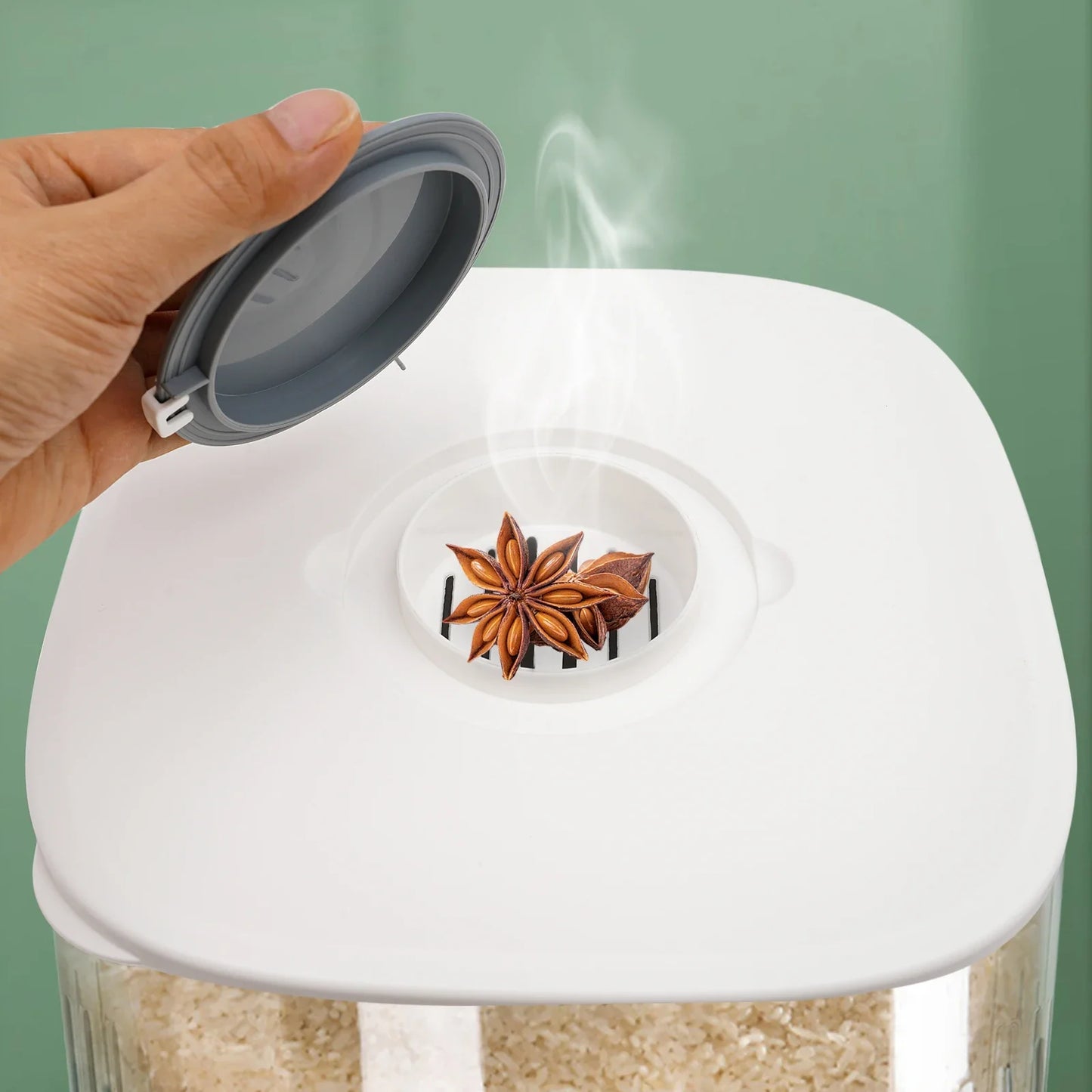 Rice Dispenser Sealed Grain Storage Container With Cup
