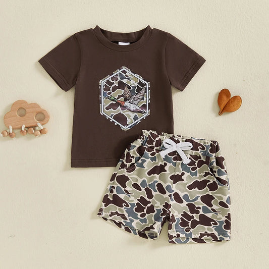 Infant Boys Camo Tee And Shorts 2 Piece Summer Set