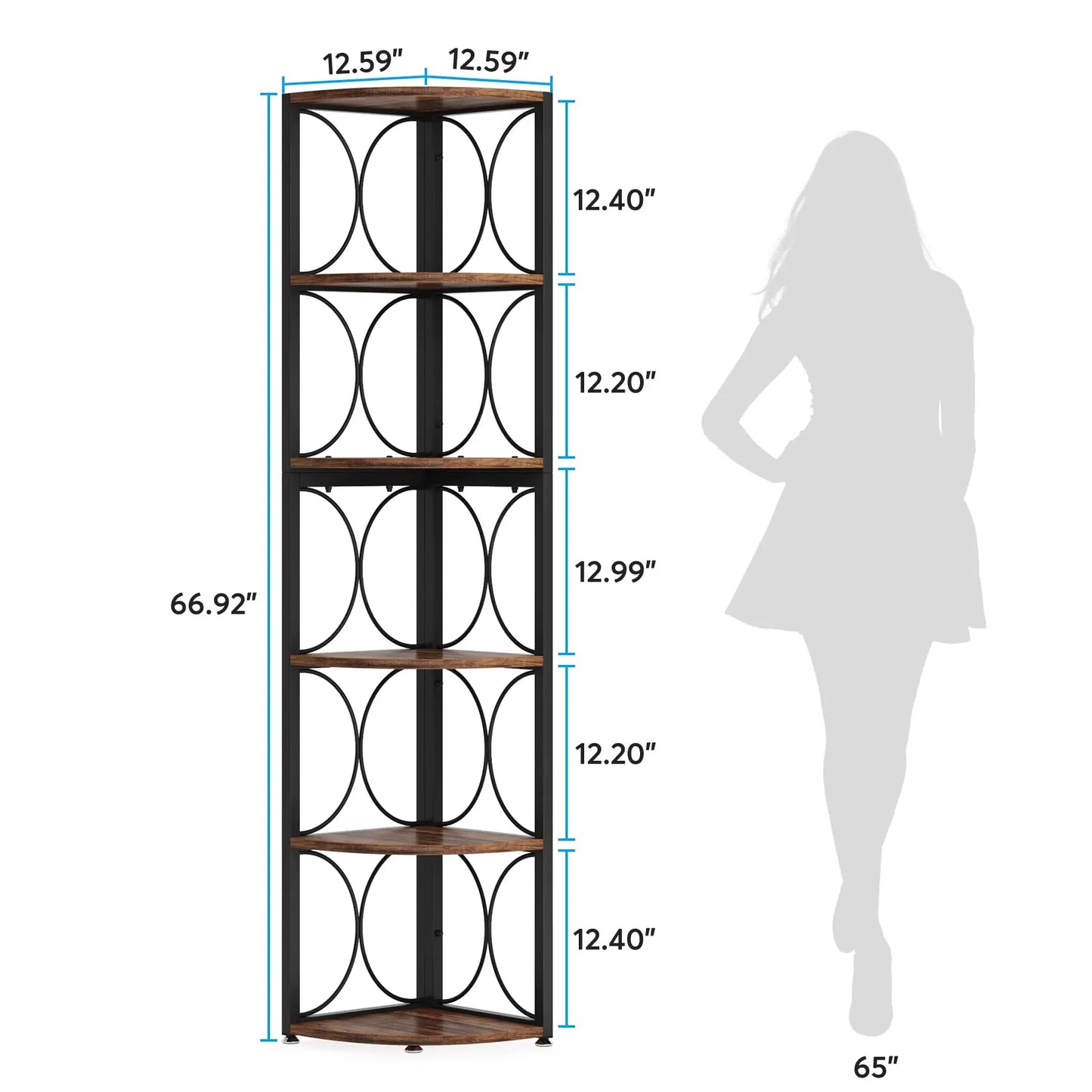 Tribesigns 6 Tier Corner Shelf Bookcase Storage Rack